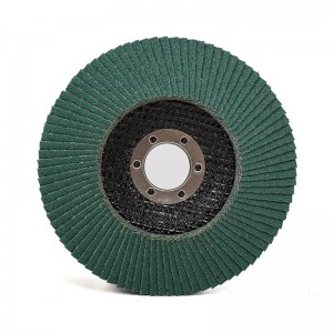 Тарельчатый лепестковый круг P40 С656 125 х 22мм, зелёный, шлифовальный