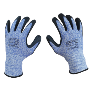 Перчатки защитные трикотажные SCAFFA противопорезные HPPE/стекловолокно с текстурированным нитриловым покрытием