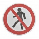 Противоскользящий напольный знак, надпись «Пешеходам запрещено», круг с диаметром 400 мм