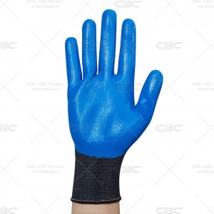 Перчатки защитные трикотажные нейлоновые ОИЛРЕЗИСТ с нитриловым покрытием 15 класс